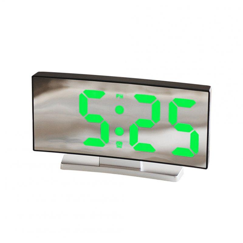 Wholesale Led Digital Alarm Clock Large Display Electronic Curved Screen Desk Clock With Power Off Memory Function black shell green light  |   Home Decors Home Decors Black shell green light