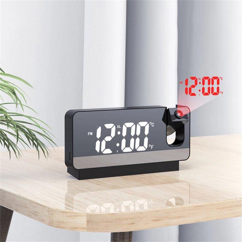 Wholesale Led Digital Projection Alarm Clock Table Electronic Alarm Clock With 180 Degrees Time Projector Bedroom Bedside Clock black  |   Home Decors Home Decors Home Decors