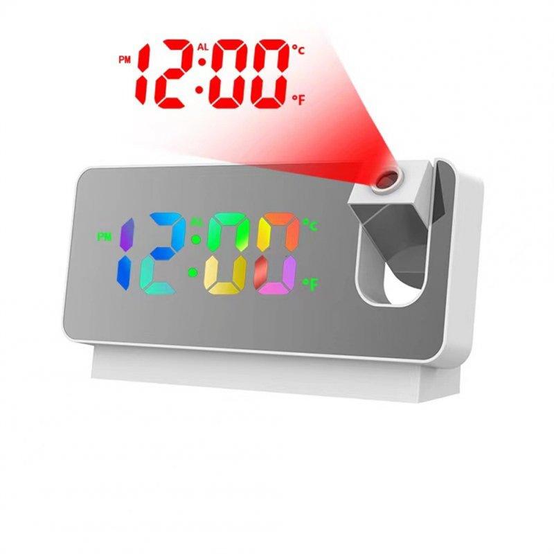 Wholesale Led Digital Projection Alarm Clock Table Electronic Alarm Clock With 180 Degrees Time Projector Bedroom Bedside Clock White colorful light  |   Home Decors Home Decors Home Decors