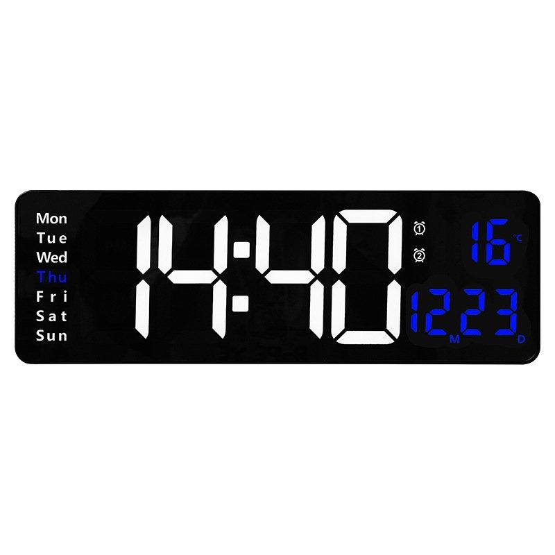 Wholesale Led Digital Wall Clock with Remote Control 16 Inch Adjustable Brightness Alarm Clock blue word  |   Home Decors Home Decors Blue word