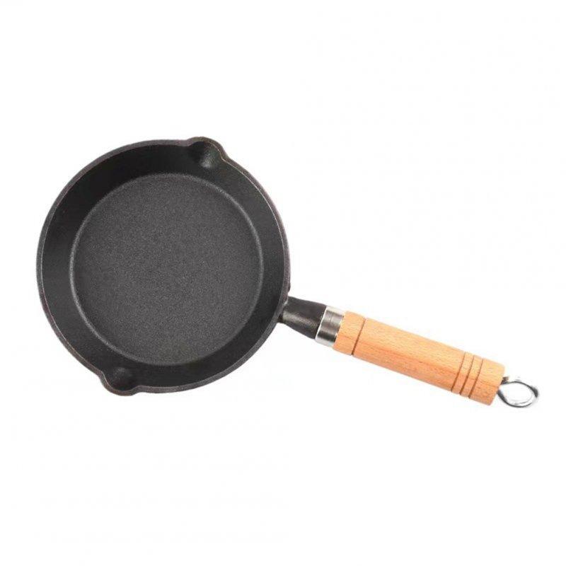 Wholesale Mini Cast Iron Pan Frying Pan Mini Thickened Kitchen Egg Pan With Wooden Handle 13cm  |   Kitchen & Dining Home Garden & Tools Kitchen & Dining