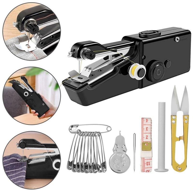 Wholesale Mini Portable Sewing Machine Handheld Ergonomic Design For Clothes Pants Jeans T-shirts Curtains as shown  |   Household Products Home Garden & Tools As shown