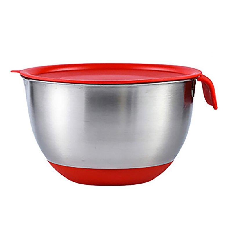 Wholesale Mixing Bowls Anti-slip Silicone Bottom Stainless Steel Egg Bowl With Scales Handle Salad Bowl With Lid Baking Basin single handle bowl 24CM  |   Kitchen & Dining Home Garden & Tools Kitchen & Dining