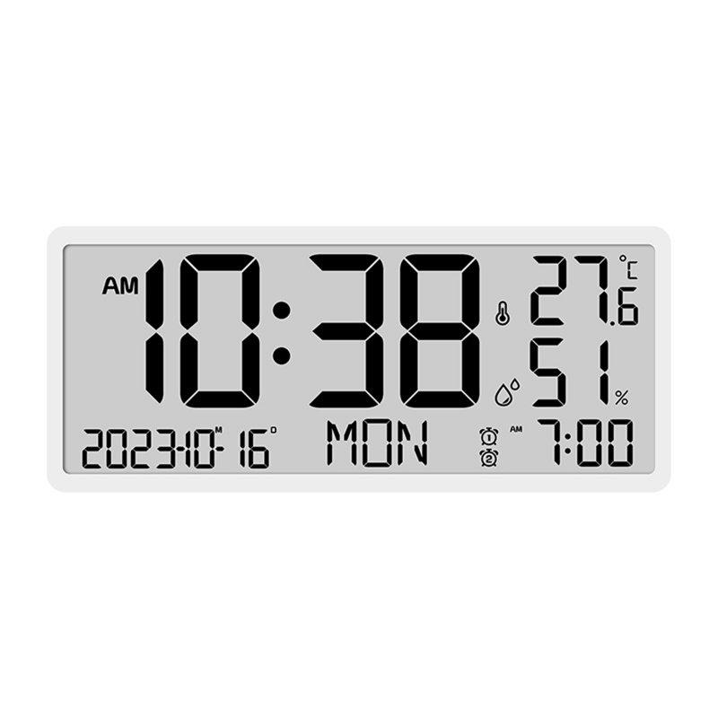 Wholesale Multifunctional Wall Clock Time Date Temperature Humidity Display Digital Clock Electronic Clock White  |   Home Decors Home Decors Home Decors