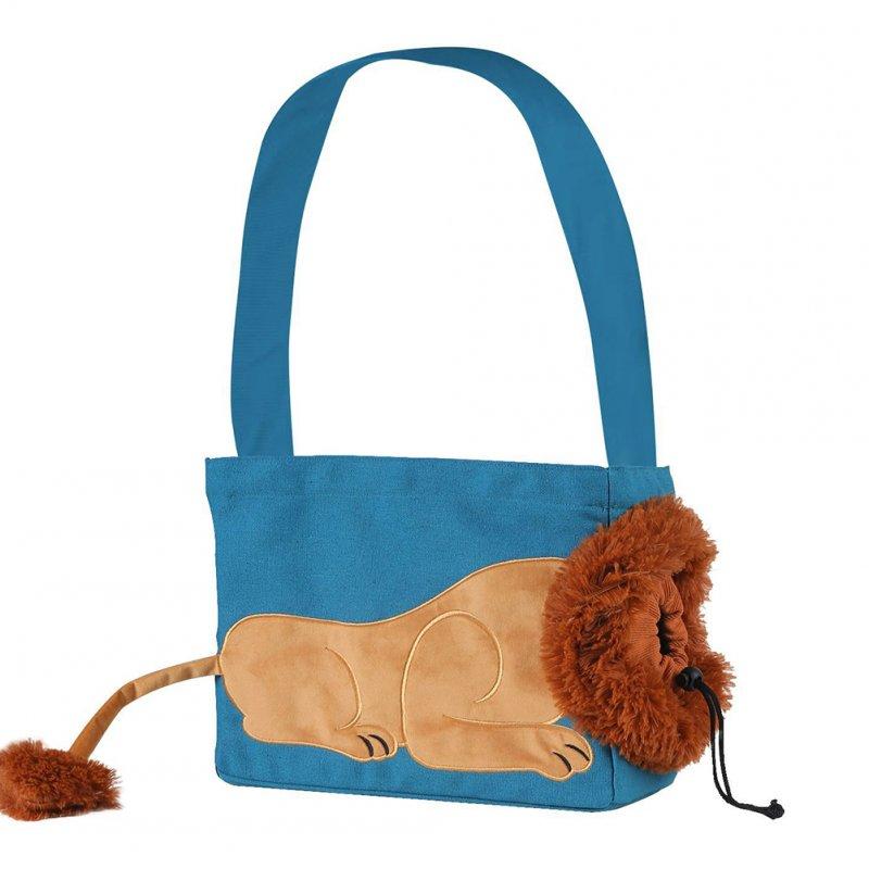 Wholesale Pet Canvas Shoulder Carrying Bag Lion-Shaped Cat Carrier Portable Reusable Tote Chest Bag For Small Dogs Cats Pet Supplies Lake blue large  |   Pet Supplies Home Garden & Tools Lake blue large