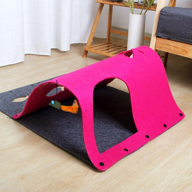 Wholesale Pet Cat Diy Felt Tunnel With Mint Toy Pendant Multifunctional Kitten Nest Interactive Toy Cat Accessories rose Red 44 x 60cm  |   Pet Supplies Home Garden & Tools Pet Supplies