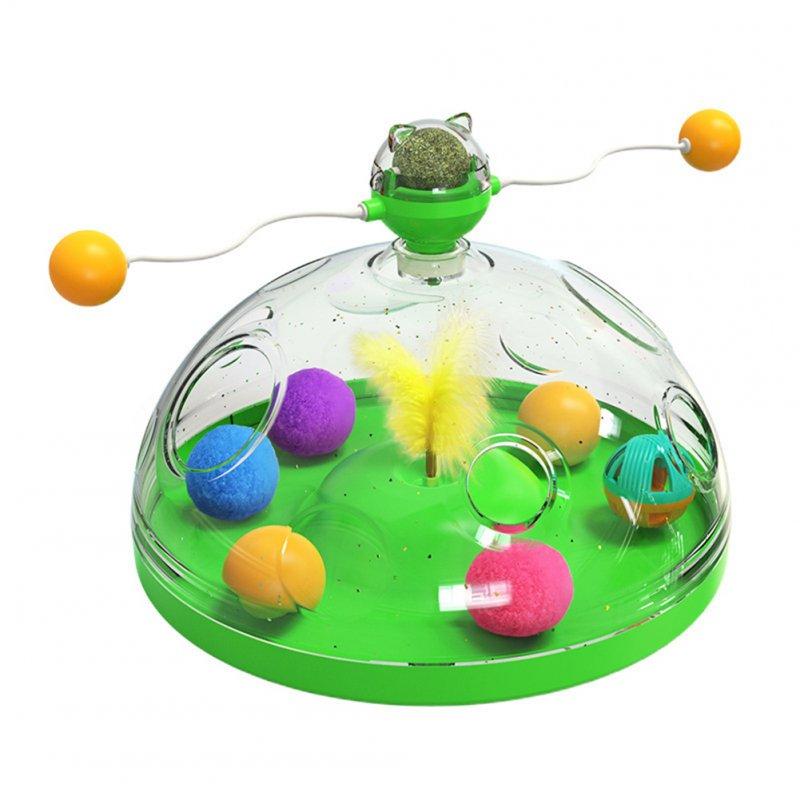 Wholesale Pet Cat Rotating Windmill Toys With Ball Scratch-resistant Interactive Turntable Pet Educational Toys green  |   Pet Supplies Home Garden & Tools Green