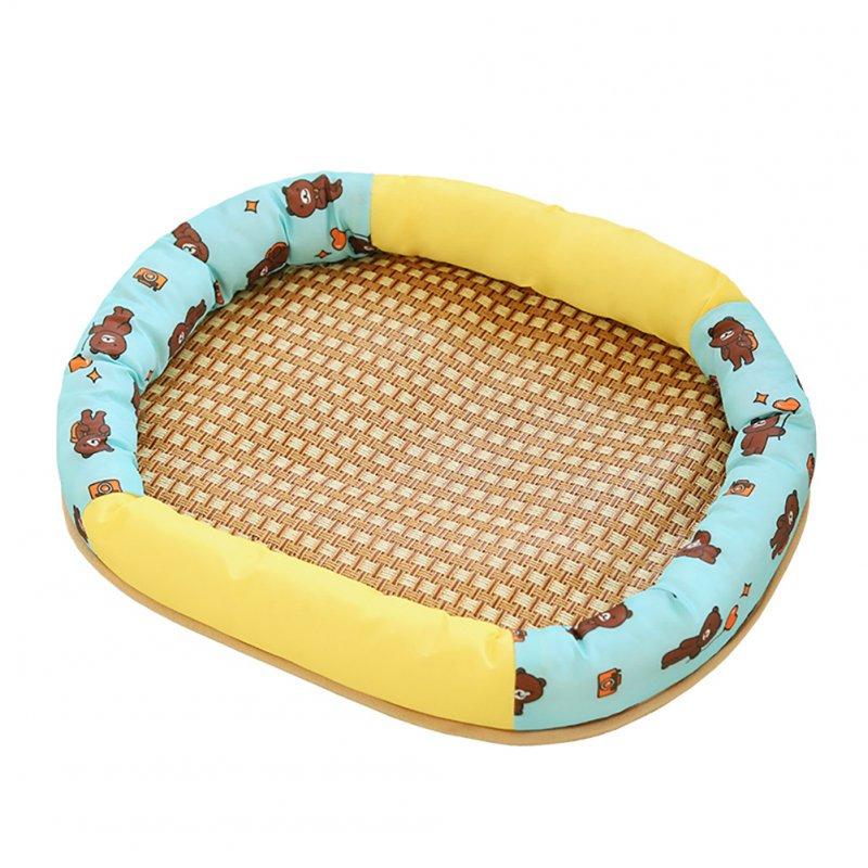 Wholesale Pet Cool Mat With Oval Pillow Breathable Non-slip Summer Cooling Pad Bed Sleeping Mat Pet Blanket For Dogs Cats S bear mat round nest  |   Pet Supplies Home Garden & Tools Pet Supplies