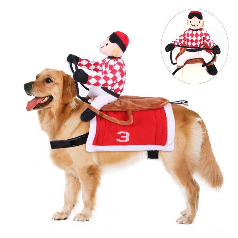 Wholesale Pet Dog-jockey Horse Race Costume Funny Clothes for Halloween Party Decor Red M  |   Pet Supplies Home Garden & Tools Pet Supplies