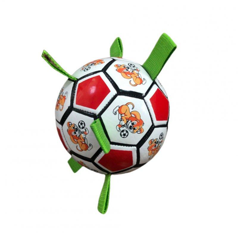 Wholesale Pet Dog Soccer Toys With Rope Bite-resistant Chewing Toy Outdoor Multifunctional Interactive Training Toys red and white  |   Pet Supplies Home Garden & Tools Pet Supplies