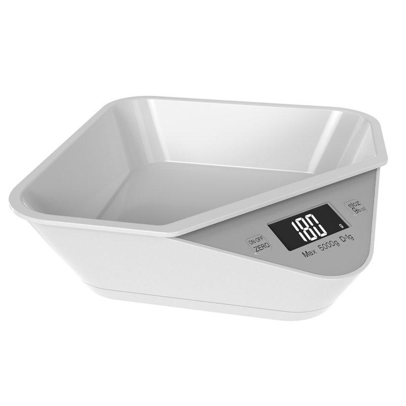 Wholesale Pet Food Measuring Scale Highly Accurate 5000g Kitchen Digital Food Scale With Bowl For Feeding Pet Cooking Baking White  |   Pet Supplies Home Garden & Tools Pet Supplies