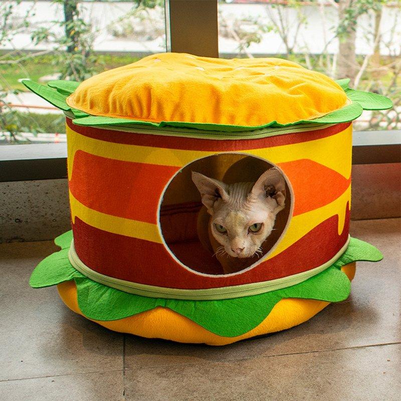 Wholesale Pets Cat Warm Cave Cushion Hamburg French Fries Shaped Sleeping Bed Sleeping Bed Pet Supplies Accessories Hamburger  |   Pet Supplies Home Garden & Tools Hamburger