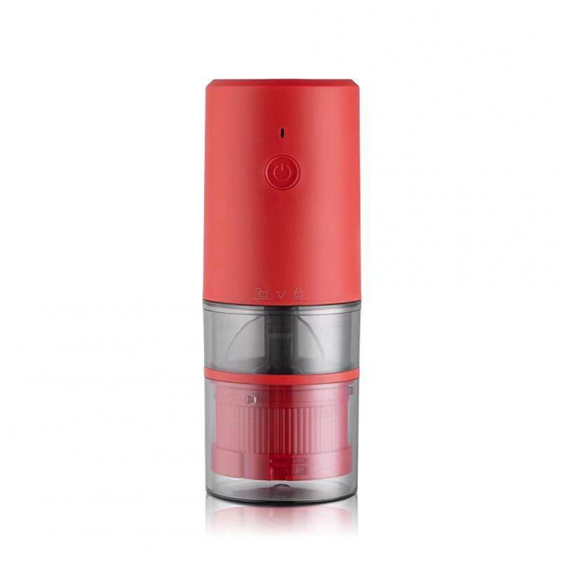 Wholesale Portable Electric Grinder with Transparent Storage Bin USB Rechargeable Adjustable Coarseness Coffee Grinder Red  |   Home Appliances Home Appliances Home Appliances