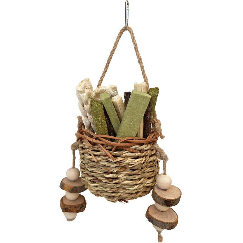 Wholesale Rabbit Chew Toys Rattan Hanging Basket Natural Hay Sticks Treats Grinding Teeth For Rabbit Guinea Pig Chinchilla Hamster Ferret carton  |   Pet Supplies Home Garden & Tools Carton