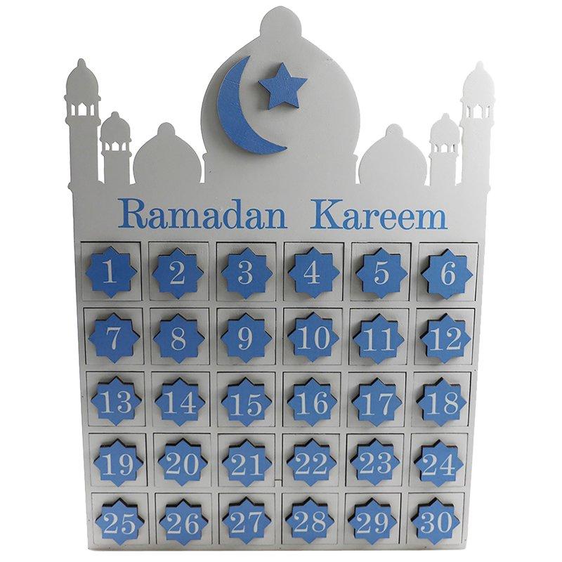 Wholesale Ramadan Advent Calendar with Light Muslim Islamic Decorations 30 Days Eid Mubarak Table Lantern White  |   Home Decors Home Decors Home Decors