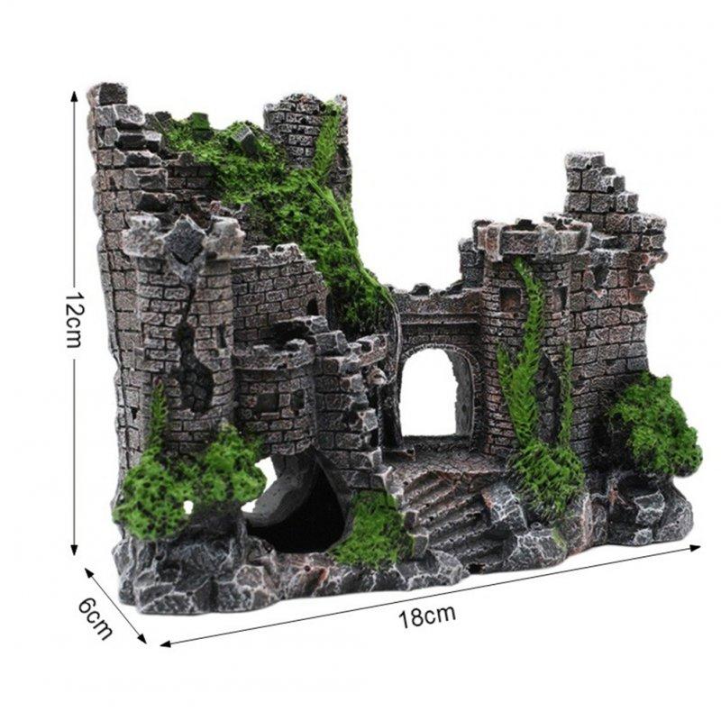 Wholesale Resin Artificial Ancient Castle Decoration Aquarium Rock Cave Building Landscaping Ornament As shown  |   Pet Supplies Home Garden & Tools As shown