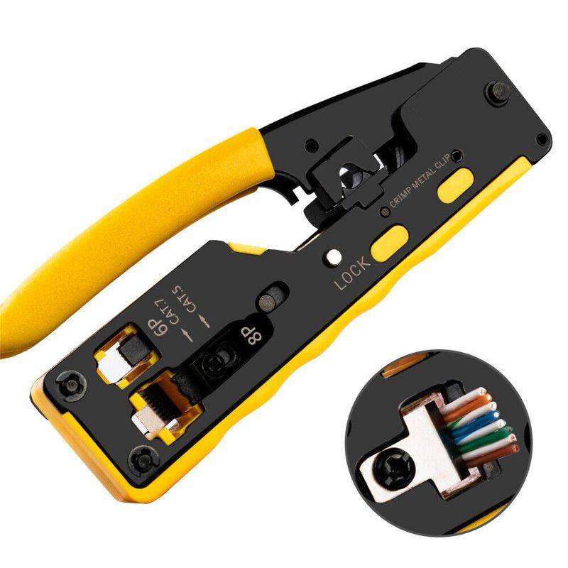 Wholesale RJ45 Ratcheting Modular Data Cable Crimper Wire Cutter Practical Eliminates Accidental Contact Wire Stripper For Cat5 Cat6 Cat7 8P 8C RJ12 Standard 7SQ-712B with clip  |   Industrial & Scientific Home Garden & Tools Industrial & Scientific