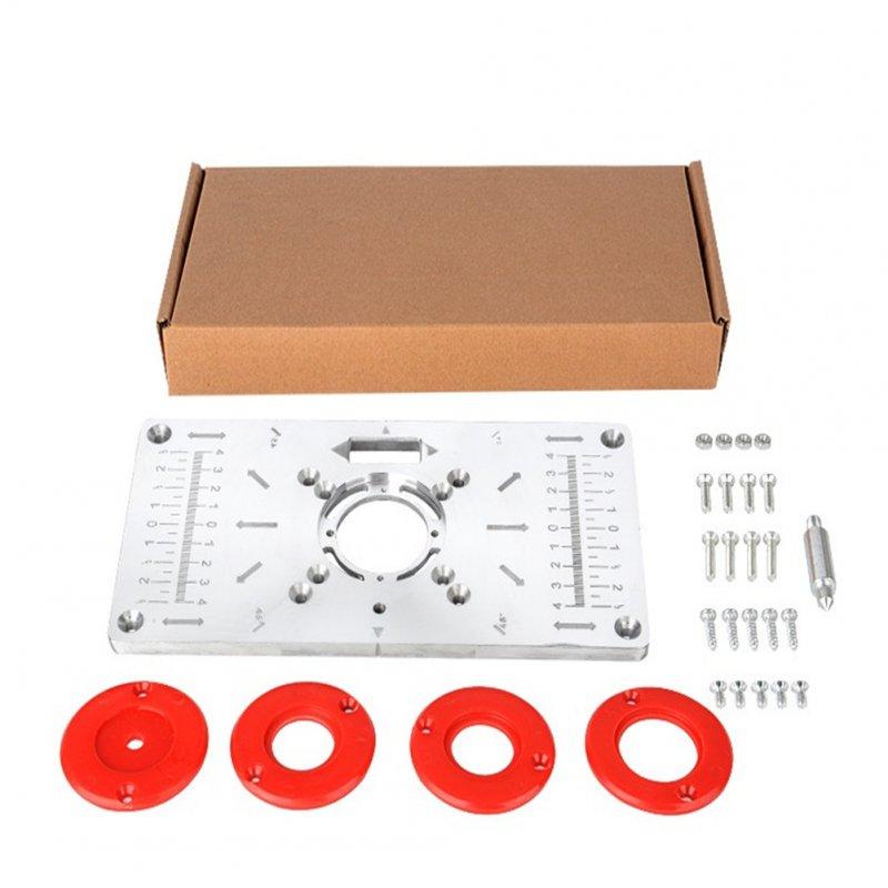 Wholesale Router Table Insert  Plate Set W/ 4 Rings Screws For Woodworking Engraving Machine Silver  |   Industrial & Scientific Home Garden & Tools Industrial & Scientific