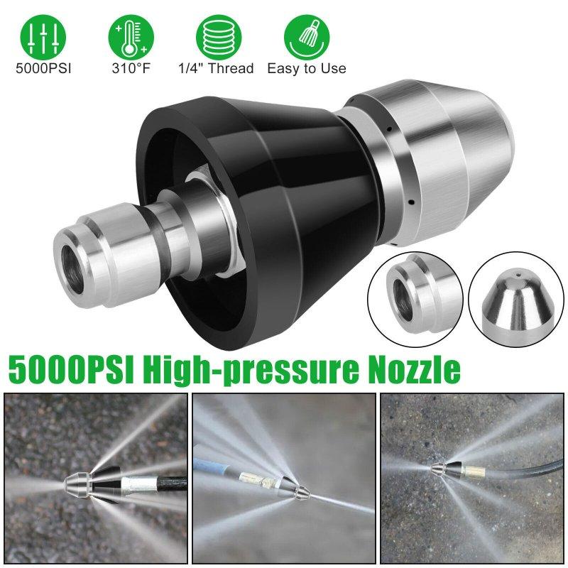 Wholesale Sewer Cleaning Nozzle With Front Nozzle And 6 Rear Nozzles Stainless Steel Pressure Sewer Cleaning Pipe Drain Jetter Nozzle For Most Water Pipe Blockages 1/4” high pressure nozzle  |   Industrial & Scientific Home Garden & Tools Industrial & Scientific