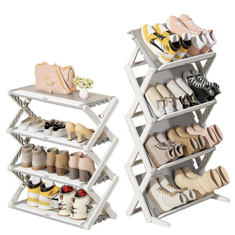 Wholesale Shoe Rack Multi Tier Foldable Organizer Multi-Functional Storage Free Standing Shoe Shelf Grey White  |   Household Products Home Garden & Tools Household Products