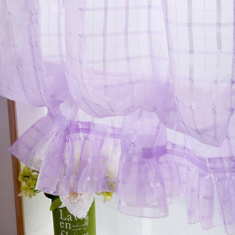 Wholesale Short Tulle Curtains for Living Room Window Decorative Drapes purple_1 meter wide x 1.4 meters high  |   Home Decors Home Decors Home Decors