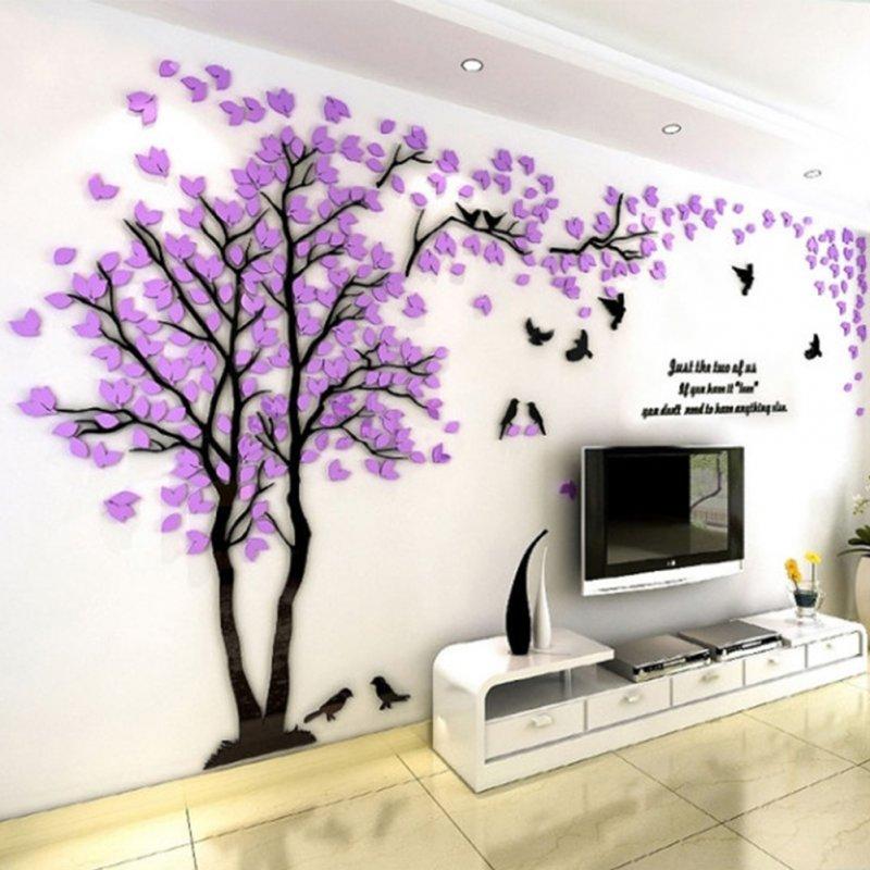 Wholesale Small Lovers Tree 3D Wall Sticker Artistical Wall Stickers for Family Living Room Bedroom Wall Decoration Left version  |   Home Decors Home Decors Home Decors