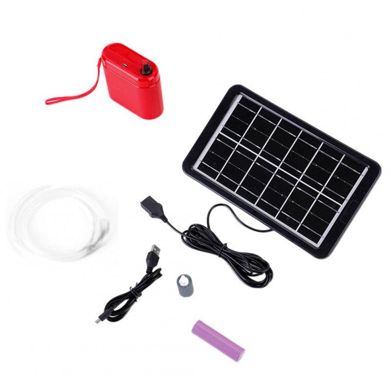 Wholesale Solar Oxygen Pump Large Capacity Lithium Battery Silent Usb Charging Aquarium Fish Tank Air Pump Solar panel + red charge pump  |   Pet Supplies Home Garden & Tools Pet Supplies