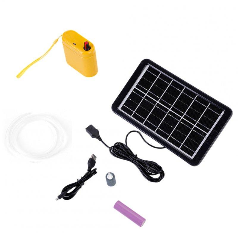 Wholesale Solar Oxygen Pump Large Capacity Lithium Battery Silent Usb Charging Aquarium Fish Tank Air Pump Solar panel + yellow charge pump  |   Pet Supplies Home Garden & Tools Pet Supplies