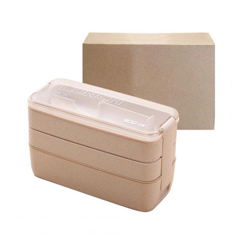 Wholesale Stackable Bento Box 3 Layer Lunch Box With Fork And Spoon 3 Grid Design Detachable Compartment Tray Rectangular Lunch Box Kit For Boys Girls Children 3 layers – Beige (900ml)  |   Kitchen & Dining Home Garden & Tools Kitchen & Dining