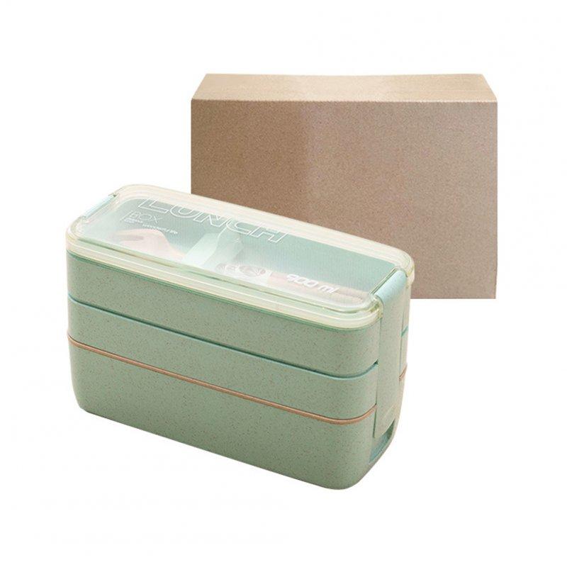 Wholesale Stackable Bento Box 3 Layer Lunch Box With Fork And Spoon 3 Grid Design Detachable Compartment Tray Rectangular Lunch Box Kit For Boys Girls Children 3 layers – green (900ml)  |   Kitchen & Dining Home Garden & Tools Kitchen & Dining