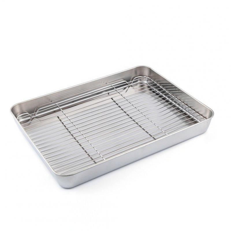 Wholesale Stainless Steel Baking Sheet, Baking Tray With Rack, 1.96 Inch Deep Edge, Rolling Edge Design, Smooth Cookie Sheet & Oven Pan For Biscuits, Vegetables, Bacon Single disk + rack 40x30x5.0CM  |   Kitchen & Dining Home Garden & Tools Kitchen & Dining