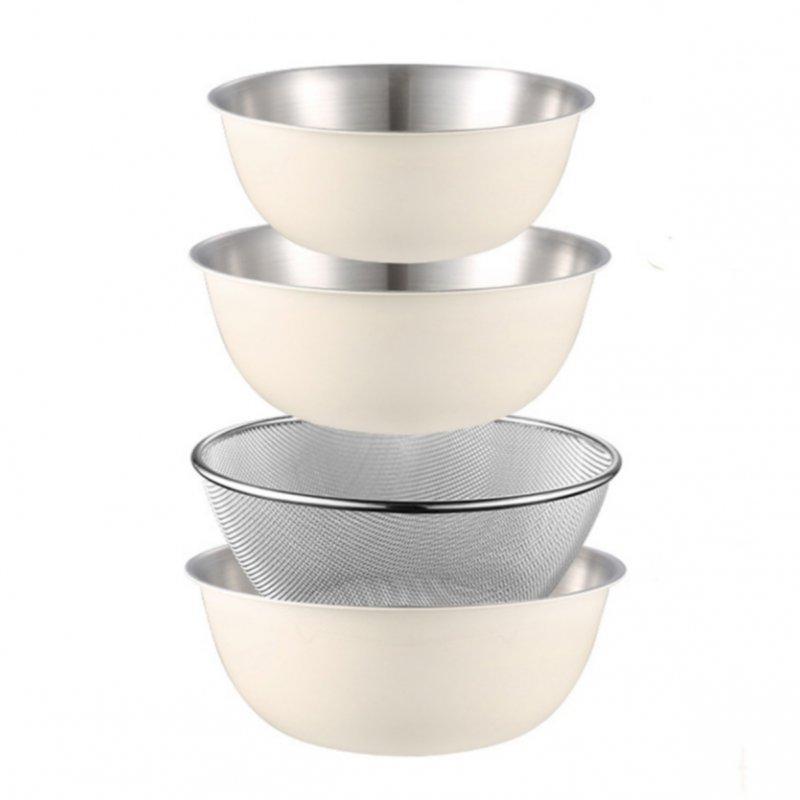 Wholesale Stainless Steel Mixing Bowls (Set Of 3/4) Serving Bowls For Kitchen Salad Bowl With Scale Non Slip Colorful Storage Bowls For Healthy Meal Mixing Baking And Prepping 4-piece -white-color box  |   Kitchen & Dining Home Garden & Tools Kitchen & Dining