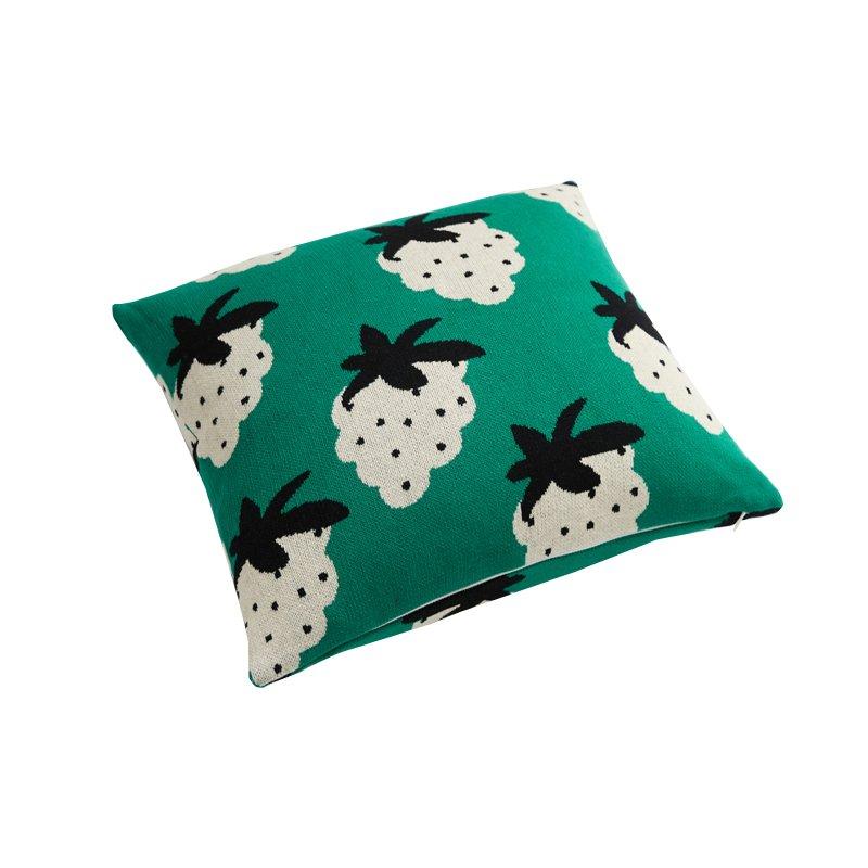 Wholesale Strawberry Pattern Cotton Blanket Lightweight Breathable Super Soft Throw Blanket For Couch Sofa Bed green Pillowcase:45 x 45CM  |   Home Decors Home Decors Green + Pillowcase:45 x 45CM