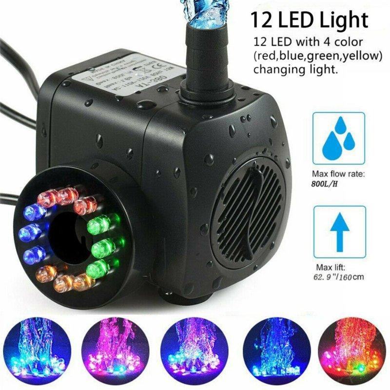 Wholesale Submersible Water Pump With 12 Led 16w Lights Detachable For Fountain Swimming Pool Aquariums Fish Tank Sponds EU plug + light 220V  |   Garden & Lawn Garden & Lawn EU plug + light 220V