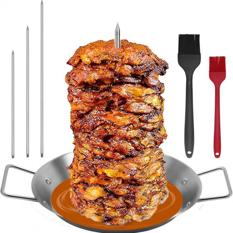 Wholesale Vertical Rotisserie Pan With Vertical Skewer Grill, Stainless Steel Vertical Barbecue Stand With 3 Sizes Skewer, Detachable Barbecue Accessories Set 304 true color 10 Inch pass payment  |   Household Products Home Garden & Tools Household Products