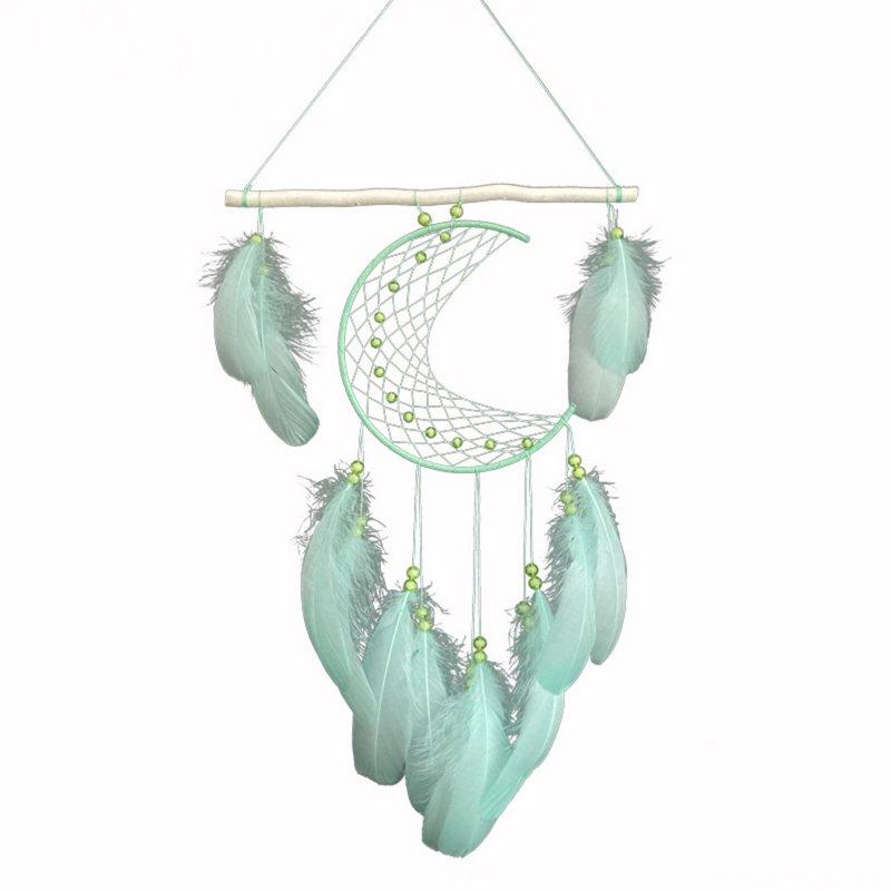 Wholesale Wall Hanging Dream Catchers With Natural Feathers Wood Stick Wind Chimes Home Craft For Wall Hanging Home Decoration light green  |   Home Decors Home Decors Home Decors