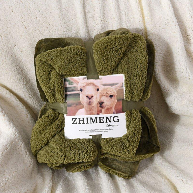 Wholesale Warm Sherpa Throw Blanket Cover for Bed  |   Household Products Home Garden & Tools Agate green + 100*120