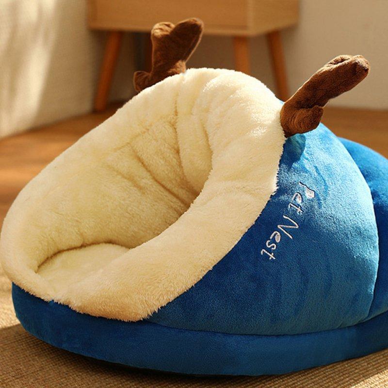 Wholesale Winter Warm Plush Cozy Nest Slippers Shape Thickened Sleeping Cushion Mat For Small Medium Cats Dogs blue elk L [60 x 40 x 35]  |   Pet Supplies Home Garden & Tools Blue elk + L [60 x 40 x 35]