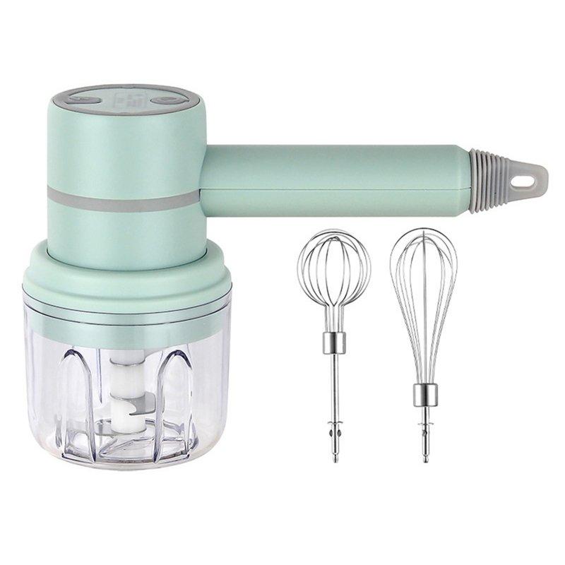 Wholesale Wireless Electric Food Mixer Household Usb Rechargeable Mini Handheld Egg Beater Baking Hand Mixer Kitchen Tools Green 2 in 1/PC Cup 250ML  |   Home Appliances Home Appliances Home Appliances