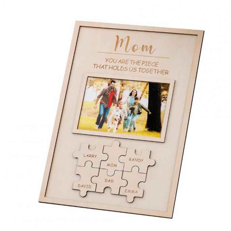 Wholesale Wooden Puzzle Photo Frame Mom Writing Picture Design Personalized Diy Memorial Gifts Home Decoration as shown  |   Home Decors Home Decors As shown