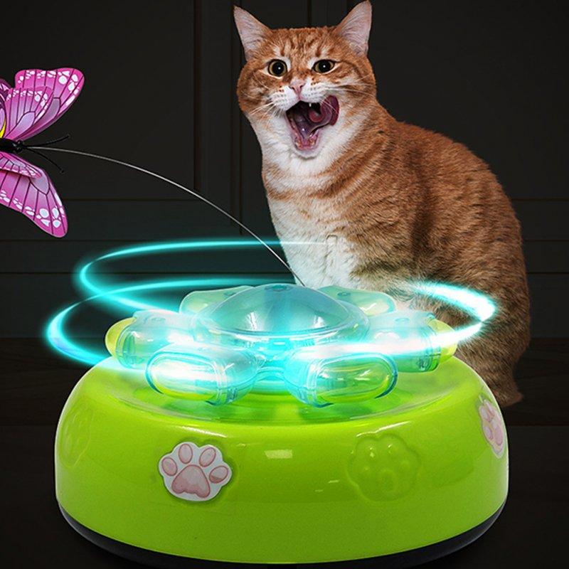 Wholesale Automatic Cat Toys With Fluttering Butterfly Light Music Moving Interactive Kitten Toy USB Powered Indoor Exercise Training Cat Turntable For Pets Green charging version  |   Pet Supplies Home Garden & Tools Green charging version