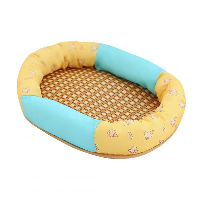 Wholesale Pet Cool Mat With Oval Pillow Breathable Non-slip Summer Cooling Pad Bed Sleeping Mat Pet Blanket For Dogs Cats S Ice cream mat round nest  |   Pet Supplies Home Garden & Tools Pet Supplies