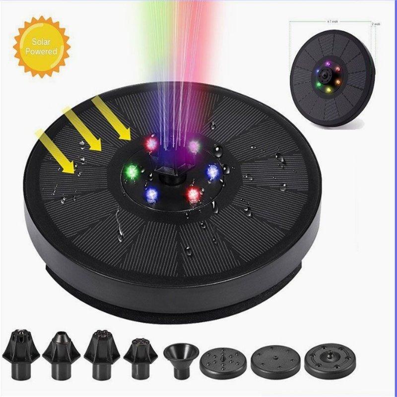 Wholesale 6 Led Lights Solar Fountain Pump Built In 1200mah Battery Water Pump For Bird Bath Fish Tank Pond black  |   Garden & Lawn Garden & Lawn Black