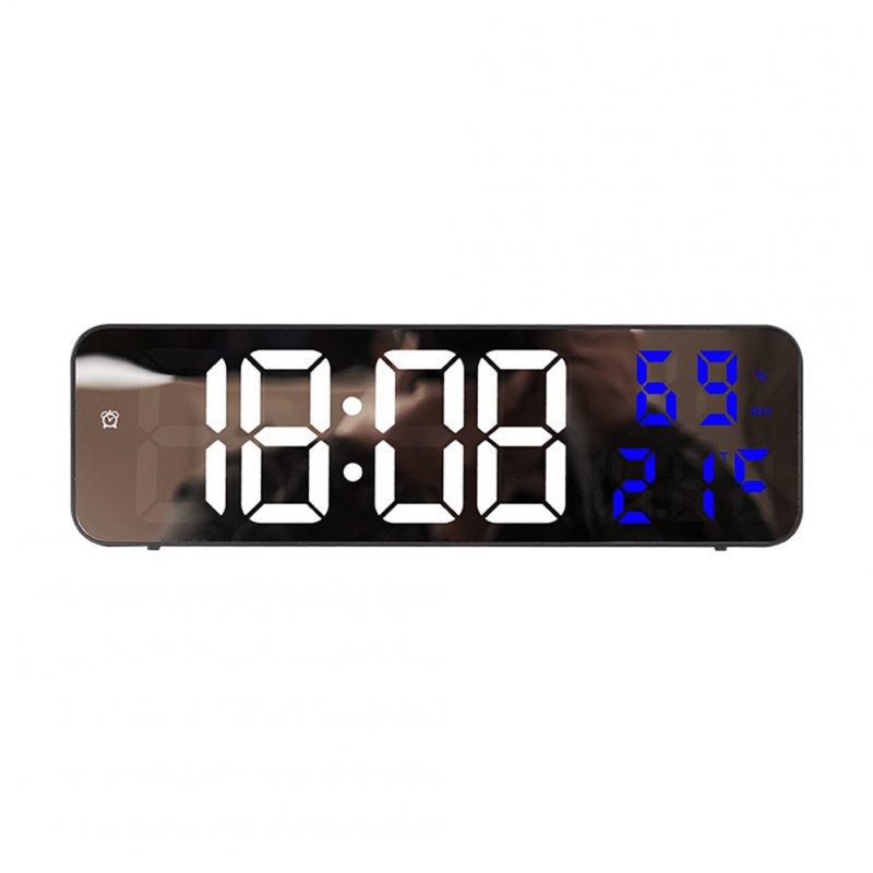 Wholesale Led Digital Wall Clock Large Screen Wall-mounted Time Temperature Humidity Display Electronic Alarm Clock blue  |   Home Decors Home Decors Blue