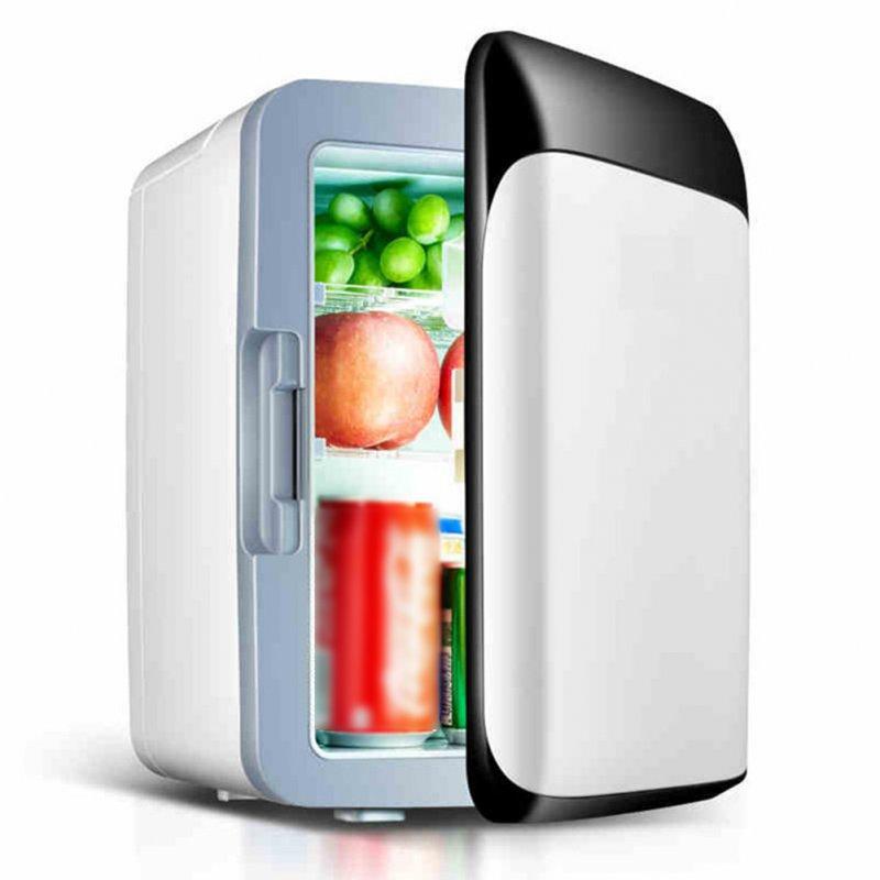 Wholesale 10L Portable Mini Fridge For Car And Home Use, Semiconductor Refrigerator Cooler And Warmer With Back Heat Dissipation Grille, For Foods, Drink, Breast Milk Storage Black and White 110V US Plug  |   Home Appliances Home Appliances Home Appliances