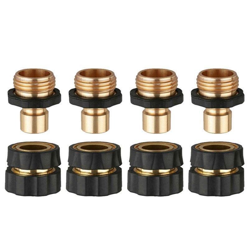 Wholesale 4 Pair 3/4 Inch Garden Hose Fitting Quick Connector Male Female Set Brass Hose Fitting Adapter Connector Kit  |   Industrial & Scientific Home Garden & Tools Industrial & Scientific