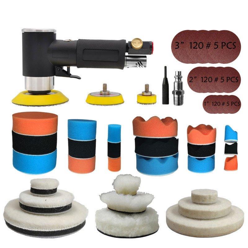 Wholesale 48pcs 2″ 3″ Eccentric Pneumatic Sander Kit 90-degree Right Angle Polisher Black  |   Industrial & Scientific Home Garden & Tools Industrial & Scientific