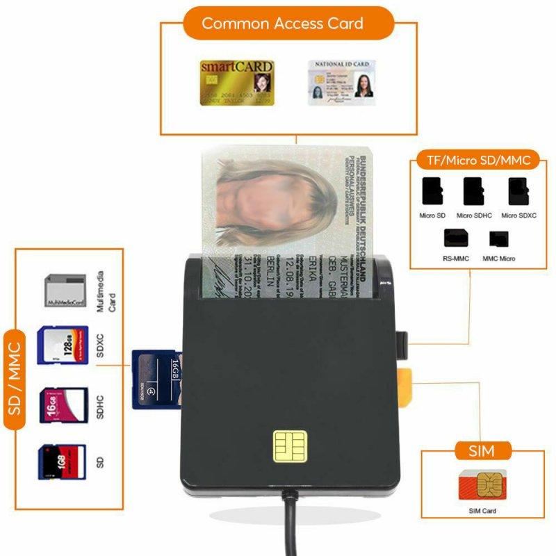 Wholesale USB SIM Smart Multi Card Reader for Bank Card IC/ID  SD TF MMC Micro SD black  |   Industrial & Scientific Home Garden & Tools Industrial & Scientific